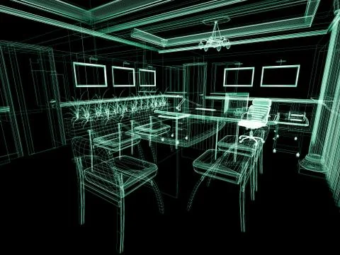 Office interior Stock Illustration