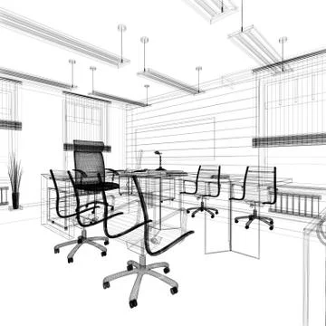 Office interior Stock Illustration