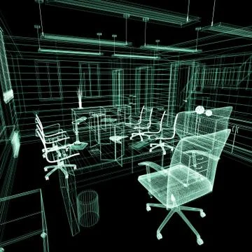 Office interior Stock Illustration