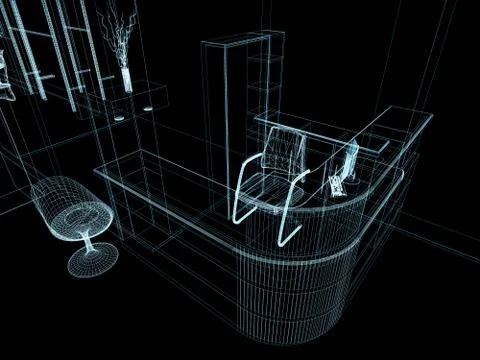 Office interior Stock Illustration