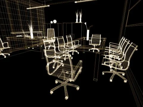 Office interior Stock Illustration