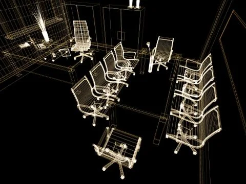 Office interior Stock Illustration