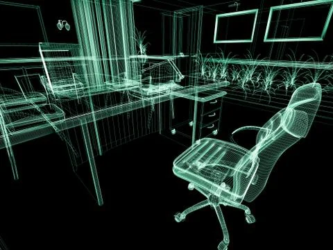 Office interior Stock Illustration