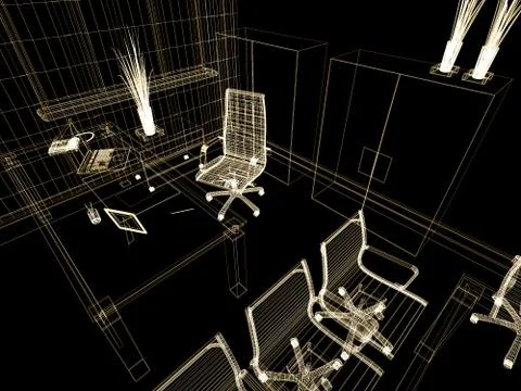 Office interior Stock Illustration