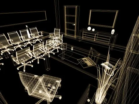 Office interior Stock Illustration