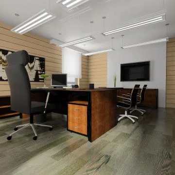 Office interior Stock Illustration