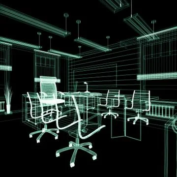 Office interior Stock Illustration