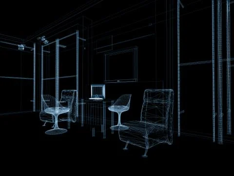 Office interior Stock Illustration