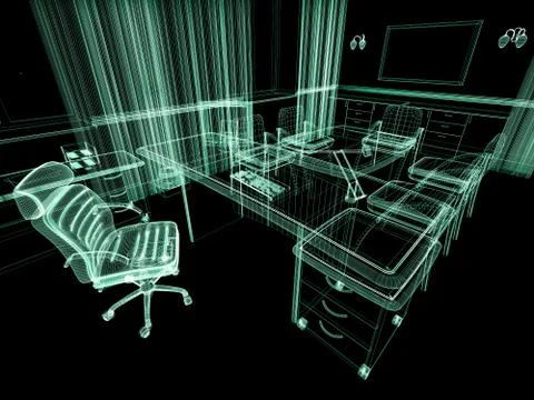 Office interior Stock Illustration