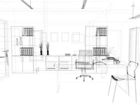 Office interior Stock Illustration