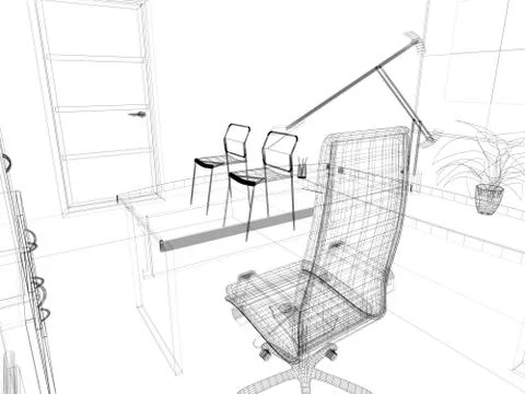 Office interior Stock Illustration