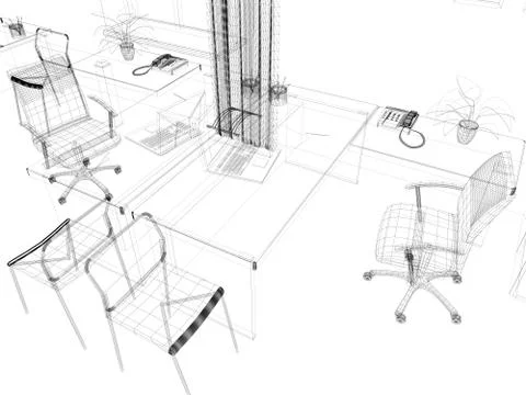 Office interior Stock Illustration