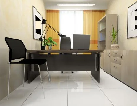 Office interior Stock Illustration