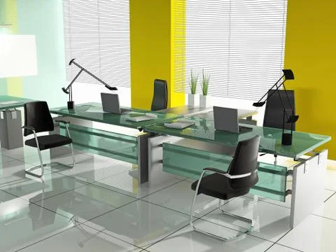 Office interior Stock Illustration