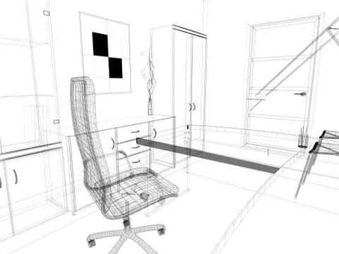 Office interior Stock Illustration