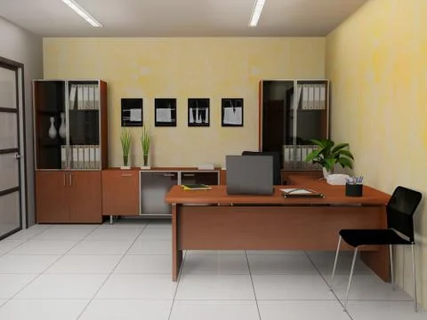 Office interior Stock Illustration