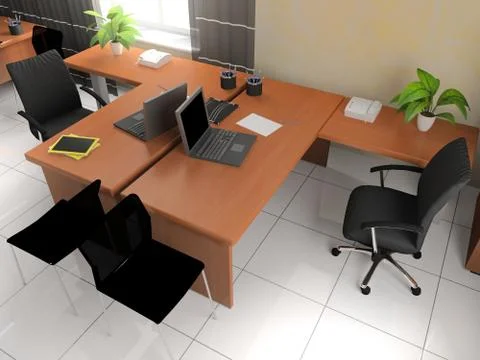 Office interior Stock Illustration