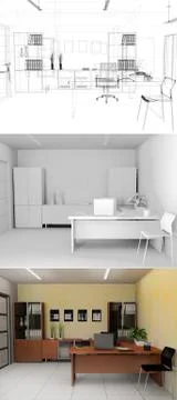 Office interior Stock Illustration