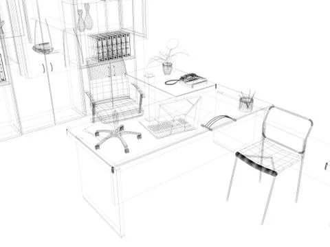 Office interior Stock Illustration