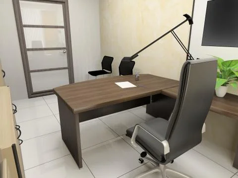 Office interior Stock Illustration