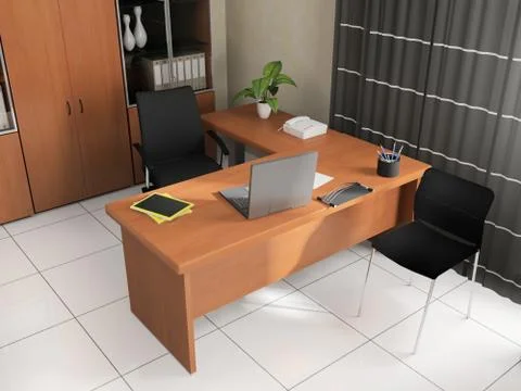 Office interior Stock Illustration