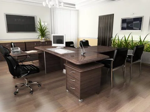 Office interior Stock Illustration