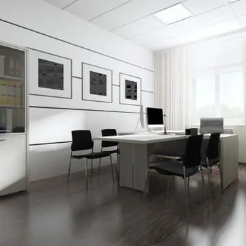 Office interior Stock Illustration
