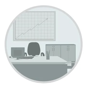 Office interior Stock Illustration