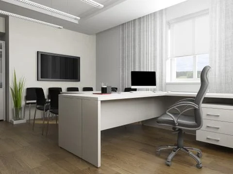 Office interior Stock Illustration