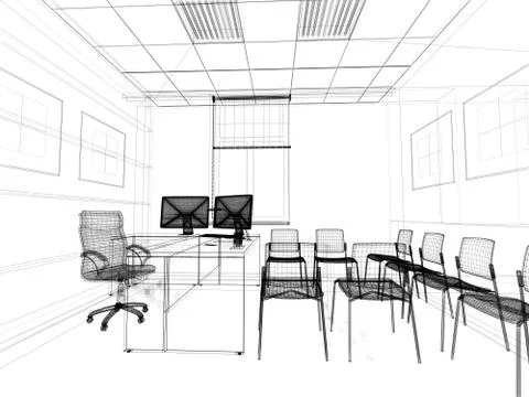 Office interior Stock Illustration