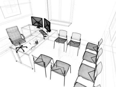 Office interior Stock Illustration