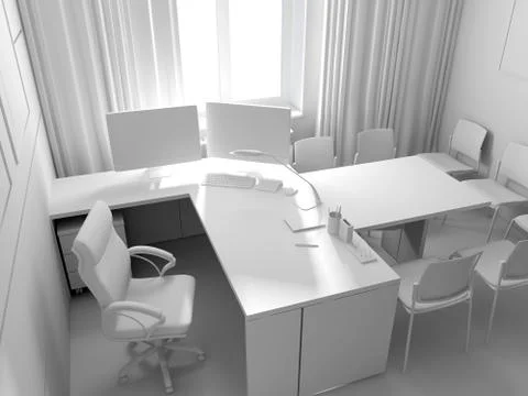 Office interior Stock Illustration