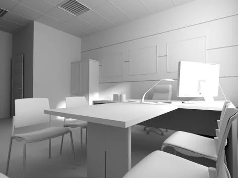 Office interior Stock Illustration