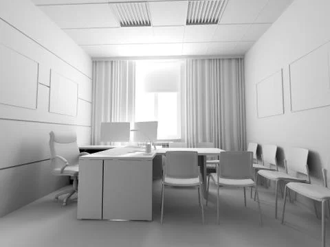 Office interior Stock Illustration