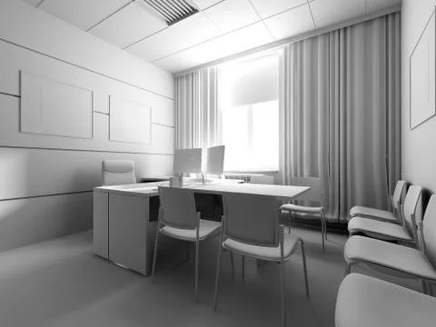 Office interior Stock Illustration
