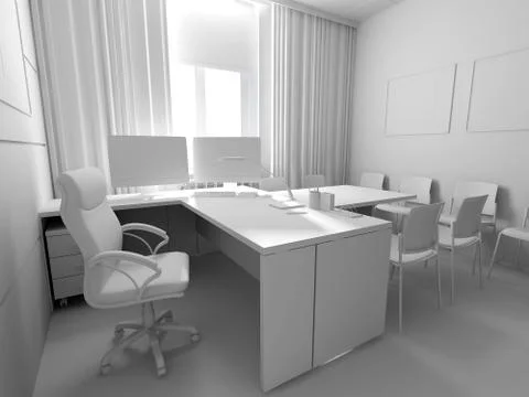 Office interior Stock Illustration