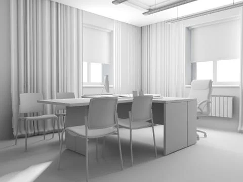 Office interior Stock Illustration