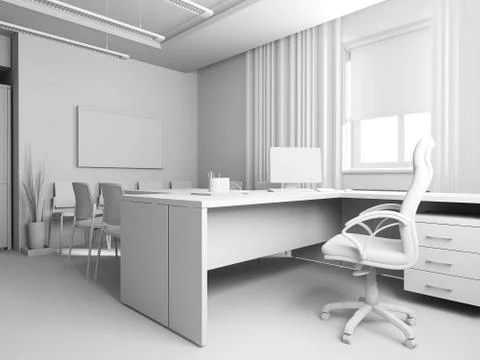 Office interior Stock Illustration