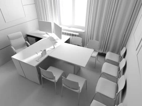 Office interior Stock Illustration