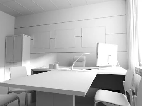 Office interior Stock Illustration