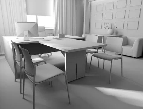 Office interior Stock Illustration