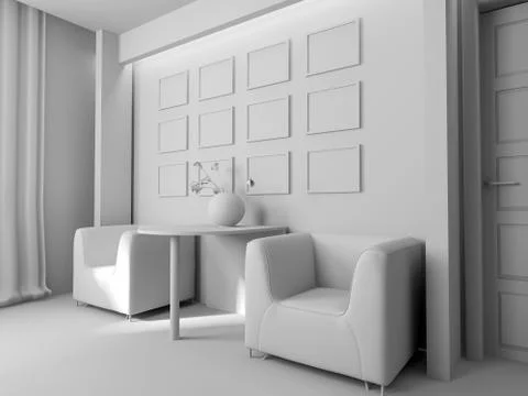 Office interior Stock Illustration