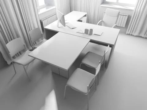 Office interior Stock Illustration