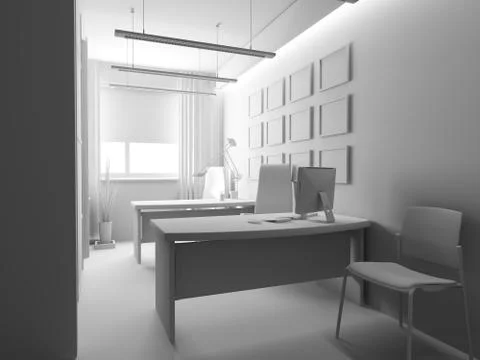 Office interior Stock Illustration