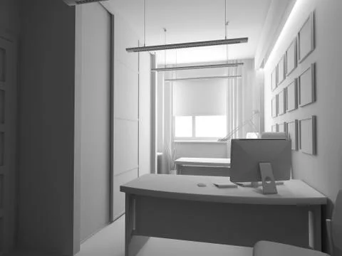 Office interior Stock Illustration