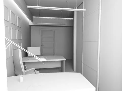 Office interior Stock Illustration