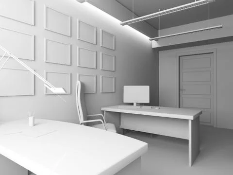 Office interior Stock Illustration