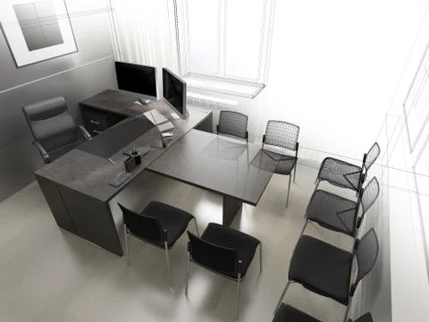 Office interior Stock Illustration