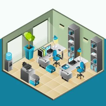 Office Interior Isometric Design Stock-Illustration