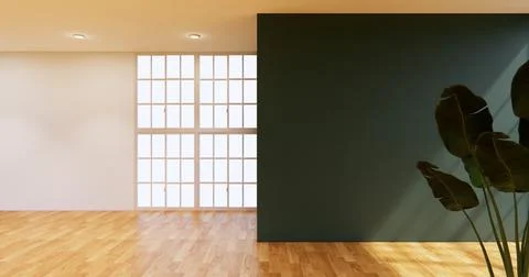 Office Interior Mock up  of panoramic CEO office japanes style.3D rendering Stock Illustration